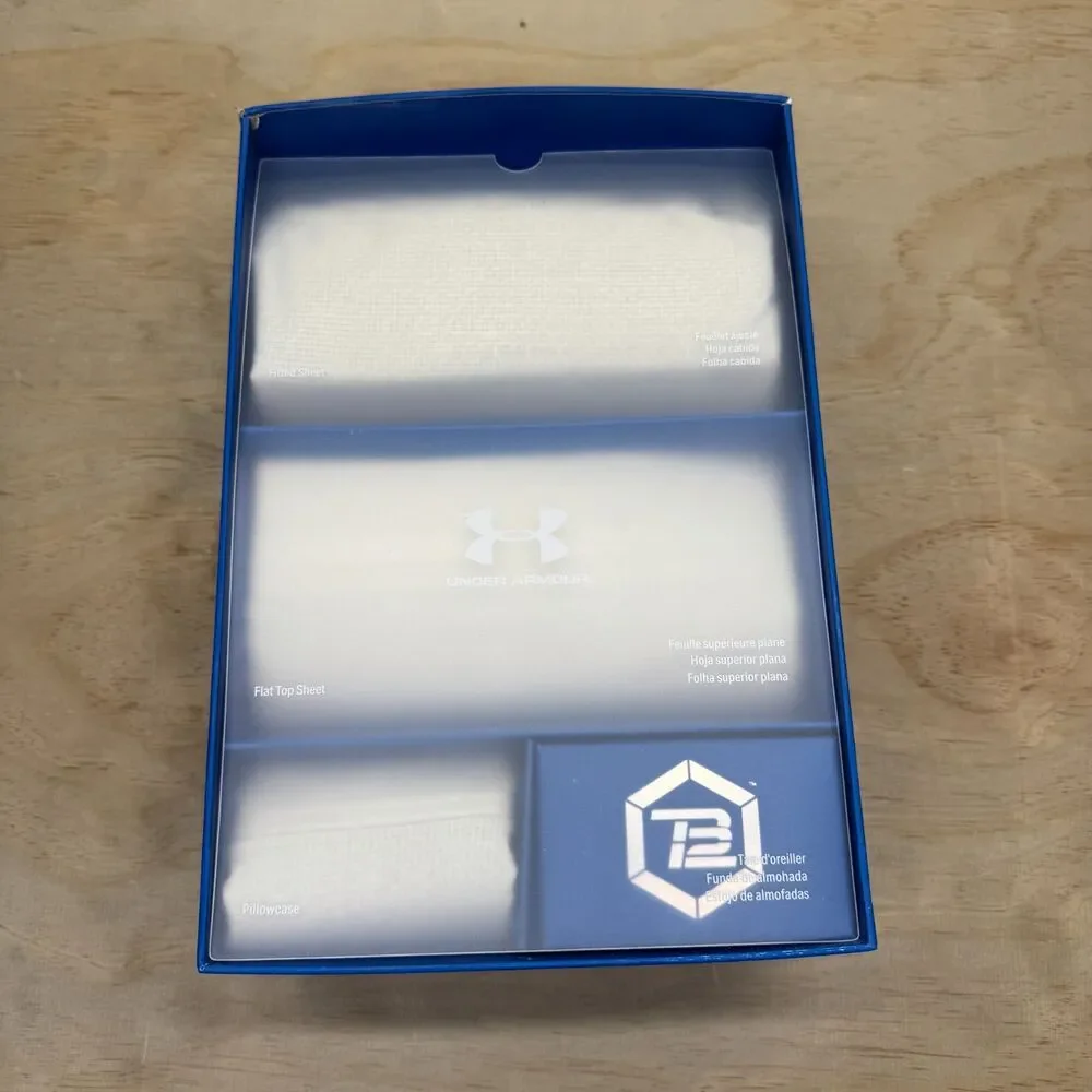 NEW Under Armour Athlete Recovery Bedding TWIN XL Sheet Set White 1325133 100